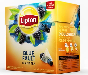 

Tea Lipton "blue fruit", black with additives, 20 Pyramids