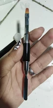 Pincel de uñas 2 en 1 de doble punta, herramienta de uñas de doble uso, cepillo de Gel de poligel y recolector, barra de Color de acero inoxidable, cepillo de flores