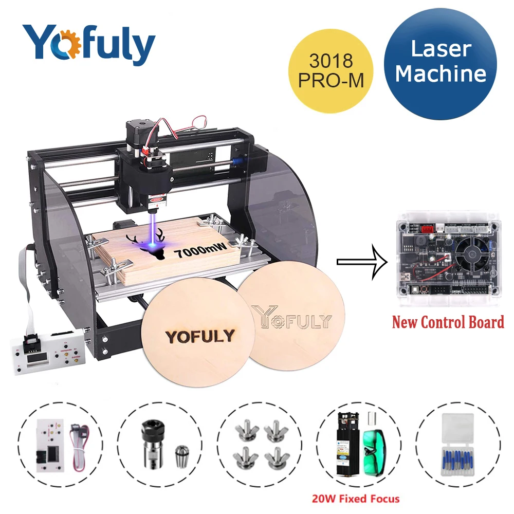 wood work bench CNC 3018 Pro Max Engraving Machine DIY 20w Laser Engraver 2 in 1 3-Axis GRBL Milling Wood Router PCB PVC Mini CNC Crave Machine central machinery band saw Woodworking Machinery