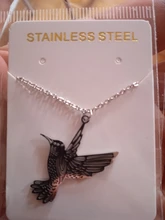 Jisensp Animal Simple collar de acero inoxidable collares de colibrí y colgantes cadena de clavícula tragar aves collar collares