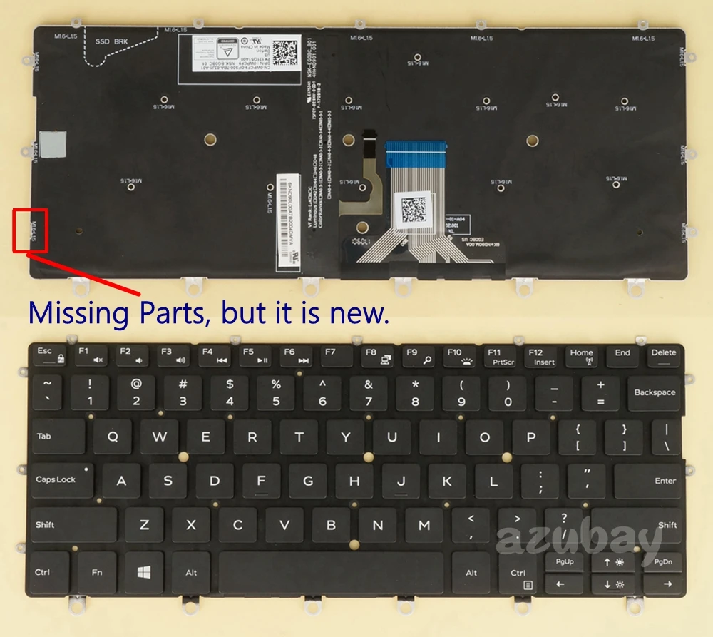 にぃ US UK Spanish Nordic FI Keyboard For Dell 13 9365 2-in-1 0RDGNN