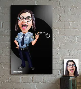 

Personalized Women 'S Police Cartoon Wooden Table-1