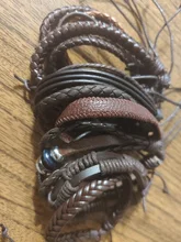 10 unids/set abrigo negro tejido de nueva moda de los hombres hechos a mano pulseras de hombre de cuero de las mujeres de los hombres de la pulsera del brazalete al por mayor regalo de la joyería