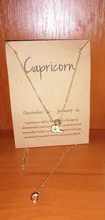 12 horóscopo, Zodíaco signo dorado colgante collar Aries Leo 12 Constelaciones joyería Leo Aquarius Escorpio Capricornio regalo de Navidad