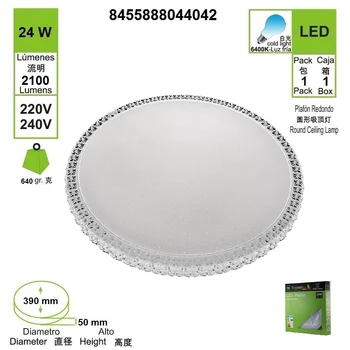 

LED PLAFÓN, REDONDA, 24W, LUZ BLANCA, 220-240 V. DIBUJO PUNTOS