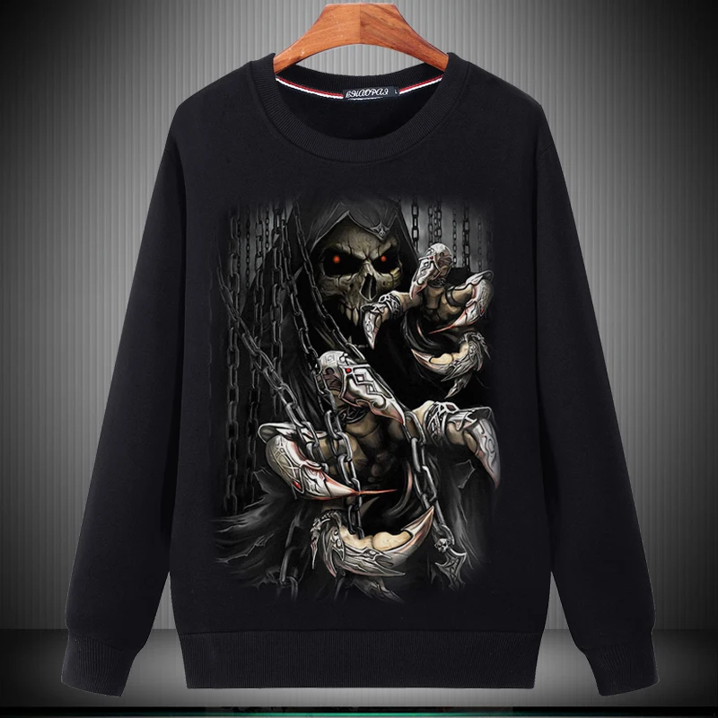 Мужская верхняя одежда флисовые мужские толстовки с капюшоном Crazy Skull С пожарным