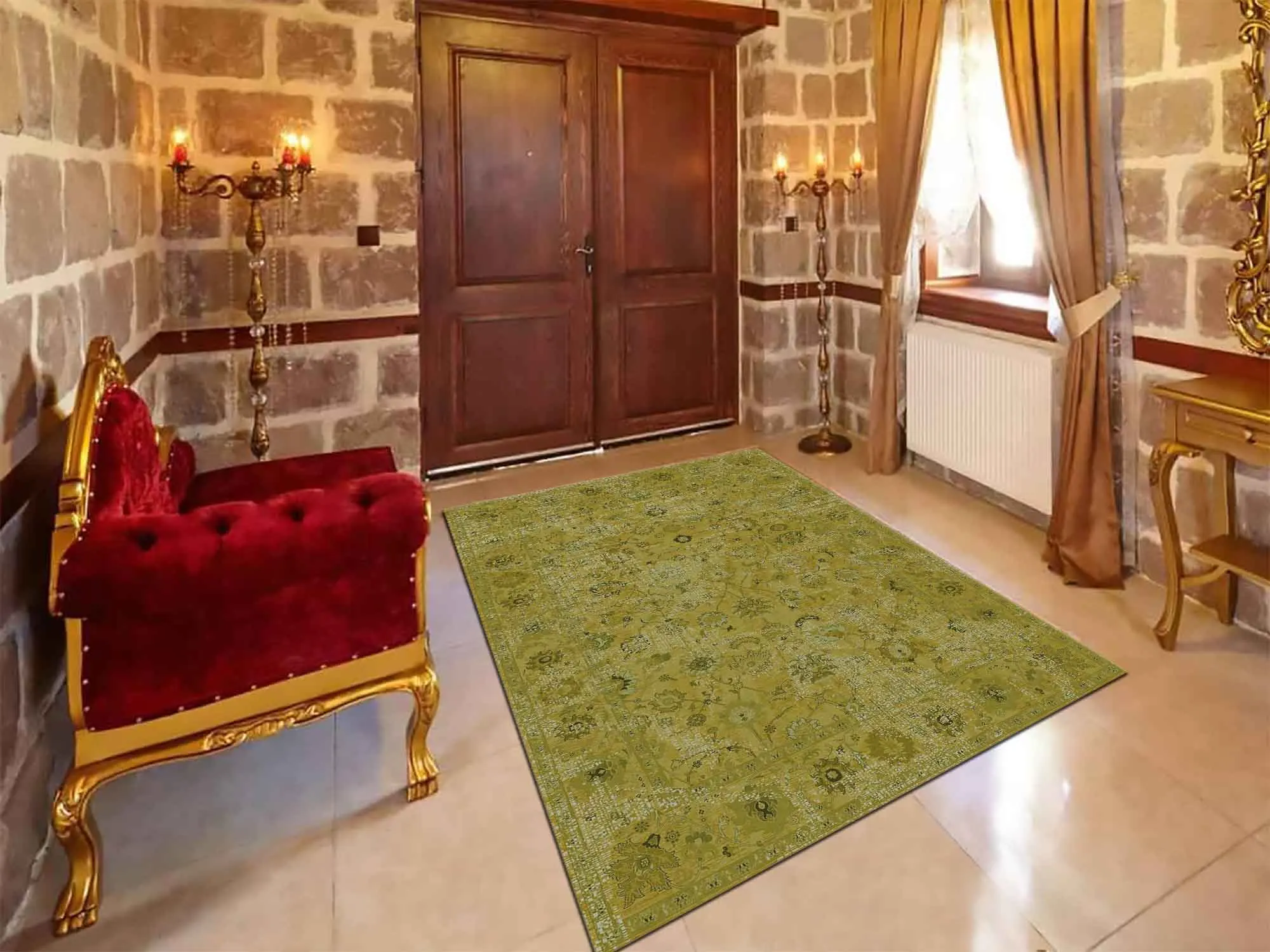 日本販売済み インテリアデザインの緑のラグ インテリアデザイン 装飾 カーペット アクセサリーを備えたシェニールカーペット 日本公式店 Pnlp Sn