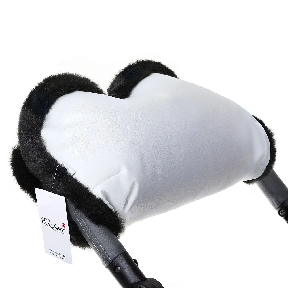 Муфта для рук на коляску Esspero LIT Leatherette(эко-кожа - Цвет: White-Black
