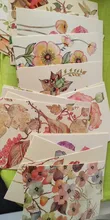 Pintura de acuarela adorable/Kawaii, postales, flores y pájaros, 22 Uds.