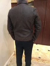 Chaqueta de cuero de vaca para hombre, abrigo de piel de vaca, grueso, de calidad, Estilo vintage, regalo, envío gratis