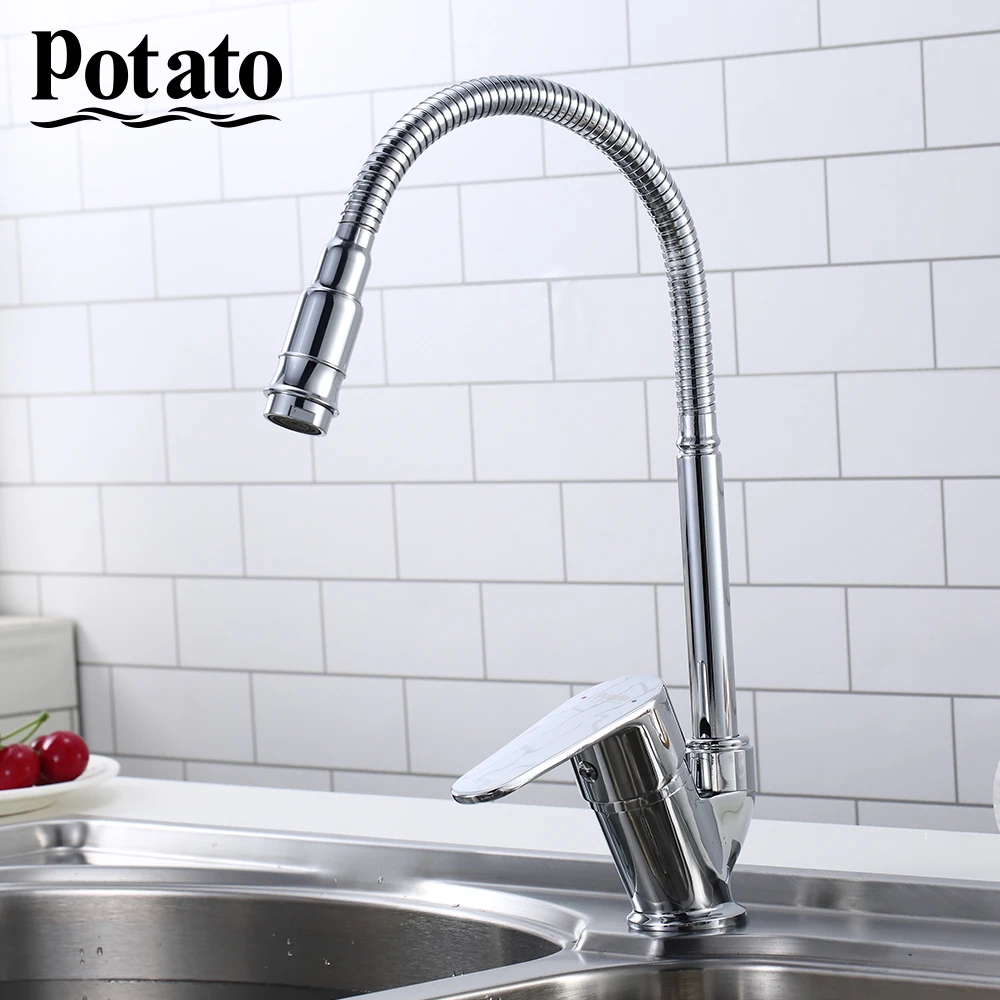 Potato Смеситель кран для холодной и горячей воды, кухонный кран для раковины, смеситель для душа, стиральная машина, вращение на 360 градусов, P5831