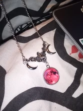 Cristal de vidrio Luna collar COLGANTE media luna bruja joyería de Luna simple collar joyería pagano mago regalo