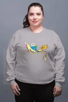 

Angemiel Wear Unicorna Overlapping Finn And Jack Gray Female Sweatshirt