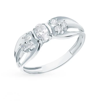 

Silver ring with cubic zirconia sunlight
