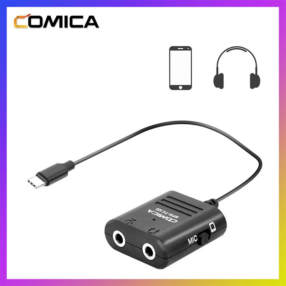 Comica Spx Tcアダプターtrs 3 5mm マイクからusb Type C Android スマートフォン Huawei Samsung用のオーディオケーブル マイクアクセサリー Aliexpress