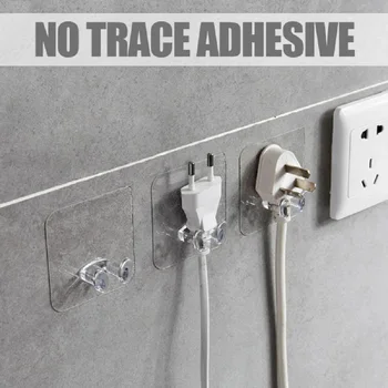 

1Pc Wall Storage Hook Power Plug Socket Holder Home Wire plugs Adhesive Hanger Home Office Storage Rack New Arrival