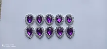 Accesorios de joyería Diy, 10 Uds., gota de agua de 16x20mm, diamantes de imitación acrílicos, adornos de pedestal, decoración de tapas