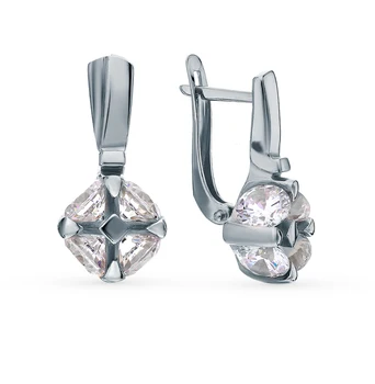 

Silver earrings with cubic zirconia sunlight sample 925