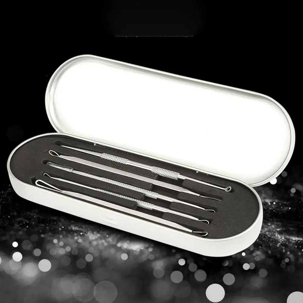 

5Pcs/Set Blackheads And Acne Tools Stainless Steel Acne Clip Acne Needle Acne Kit Acne Deduction Device