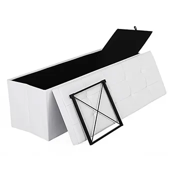 

Folding Ottoman 120 L with footrest and flip cover capacity 300 kg White LSF75WT