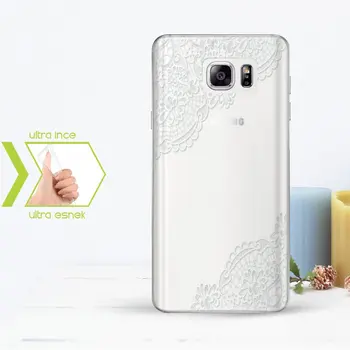 

Personalized Custom Samsung Galaxy Note 5 Slim Clear Silicone Phone Cover (Lace Temalı-10)