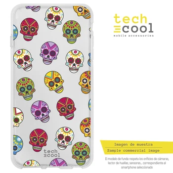 

FunnyTech®Silicone Case for OnePlus 6T L Skulls colors transparent