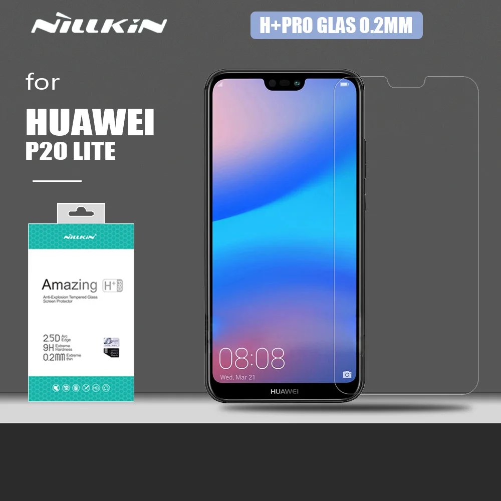 Для huawei P20 Lite стекло Nillkin H + PRO закаленное 2.5D 0 2 мм ультра-тонкий HD защитный экран