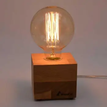 

Lamp from oak with Edison lamp