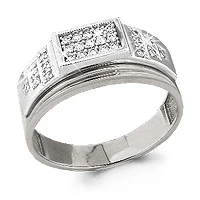 

Men with cubic AQUAMARINE Signet, Silver 925