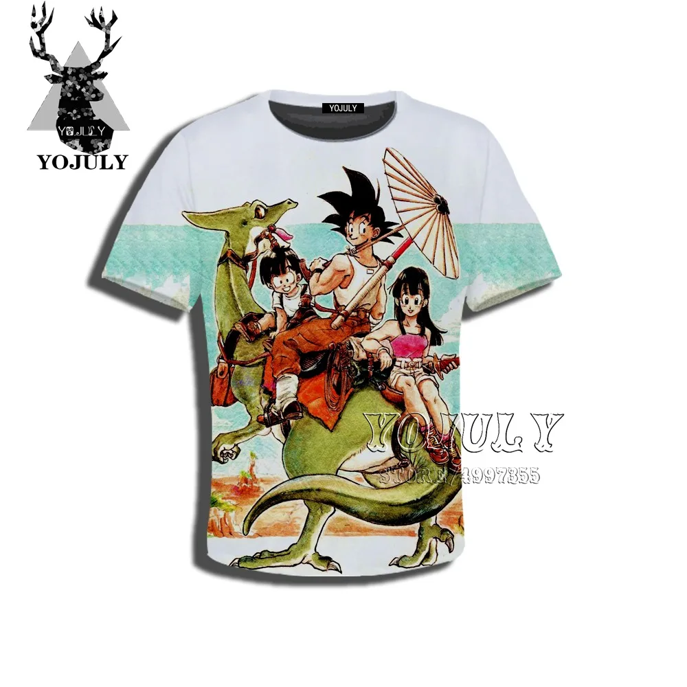 YOJULY Dragon Ball Z Ultra Instinct God Son Silhouette Goku chichi Super Saiyan Подростковая футболка для мальчиков и девочек с 3D принтом Лето A489 - Цвет: 8