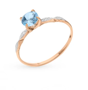 

Gold ring with Topaz and cubic zirconia sunlight sample 585