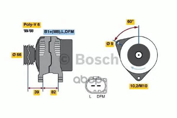 Alternator 14v 120A Bosch art. 0986044330