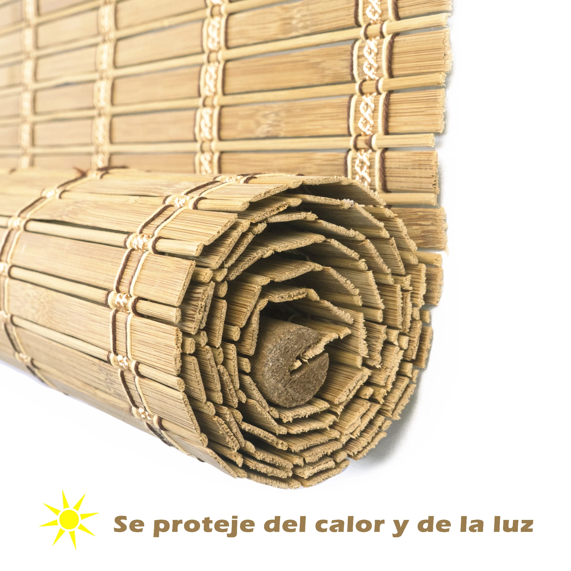 60 x 135 cm, Estampado Solagua 6 Modelos 14 Medidas de estores de bambú Cortina de Madera persiana Enrollable 