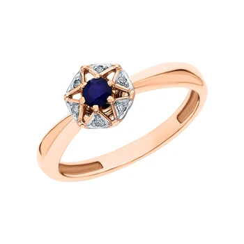 

Gold ring with sapphires and diamonds sunlight sample 585