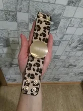 Fashion Leather Bracelet For Women Leopard Simple All-Match OL V Word Wide Charm Cuff