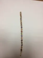 LUOTEEMI Marca Pulsera del Acoplamiento de Cadena Dorado champagne de Color Multicolor Forma AAA Circón Piedra Charm Pulsera para Las Mujeres Joyería