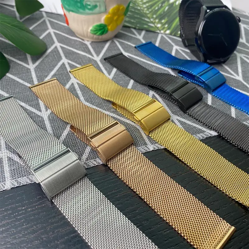 20mm 22mm strap For Samsung Galaxy watch Active 2 40mm 4/classic/46mm/44mm/Gear S3 Magnetic Loop bracelet Huawei GT/2/3/Pro band 22mm 20mm braided solo loop band for huawei gt2 pro bracelet samsung galaxy watch 3 41mm 46mm active 2 40mm 44mm gear s3 strap