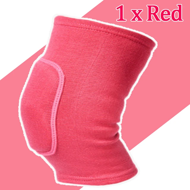 Sports Compression Knee Pads Elastic Knee Protector Thickened Sponge Knees Brace Support for Dancing Workout Training 1pc Red