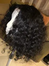 Peluca de pelo humano con corte Bob brasileño de ondas profundas cabello Natural SVT Remy, peluca con malla frontal con pelo de bebé