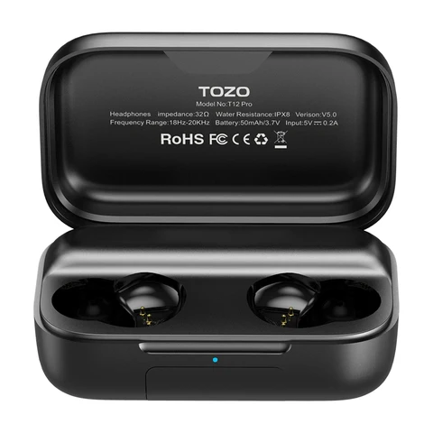 2500mAh Earbuds Wireless Charging Case for TOZO T12 Wireless Earbuds (NO Earbuds )