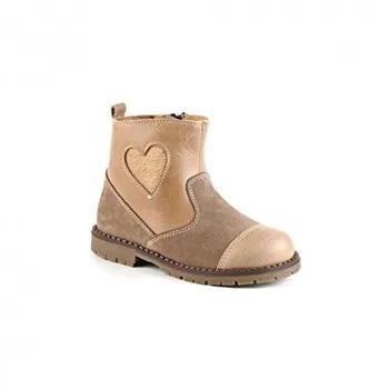 

Booties in brown leather with zipper, Andanines