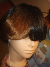 HAIRJOY-Peluca de cabello sintético para mujer, postizo corto de fibra de alta temperatura con flequillo de Color, disponible en 18 colores