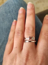 Anillos de corazón de amor personalizados para hombres y mujeres, nombre personalizado grabado, palabra inicial, anillos, placa con nombre, regalos de joyería para dedo