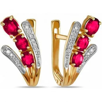 

Lucas gold earrings with rubies and diamonds in red gold