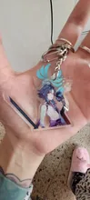 Genshin-Llavero acrílico de juego de Anime, delicado llavero de coche delicado, decoración para llaves, anillo de regalo