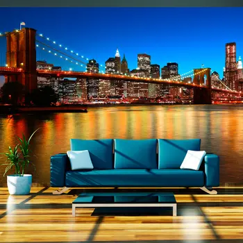 

Wall mural-dusk over the Brooklyn Bridge-200x154 cm