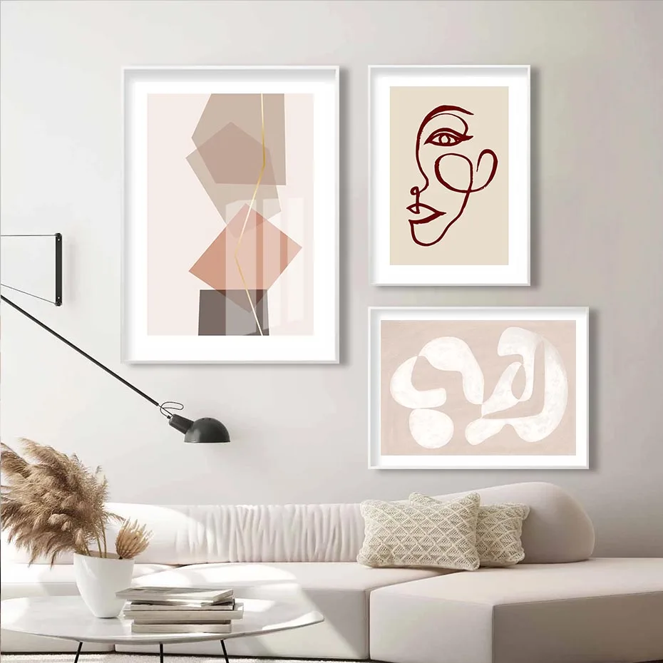 Абстрактная Геометрическая графическая Скандинавия Картина на холсте настенная художественная картина плакат печать галерея гостиная украшение дома Unframe
