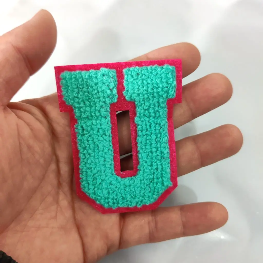2022 New 3D Colorful A-Z 26 Letters Chenille Embroidered Patches IRON on Alphabet Letters Embroidery Applique Sewing diy