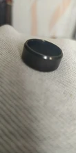 Anillo de titanio inoxidable para hombre y mujer, 8mm de ancho, negro, alta calidad, joyería de boda