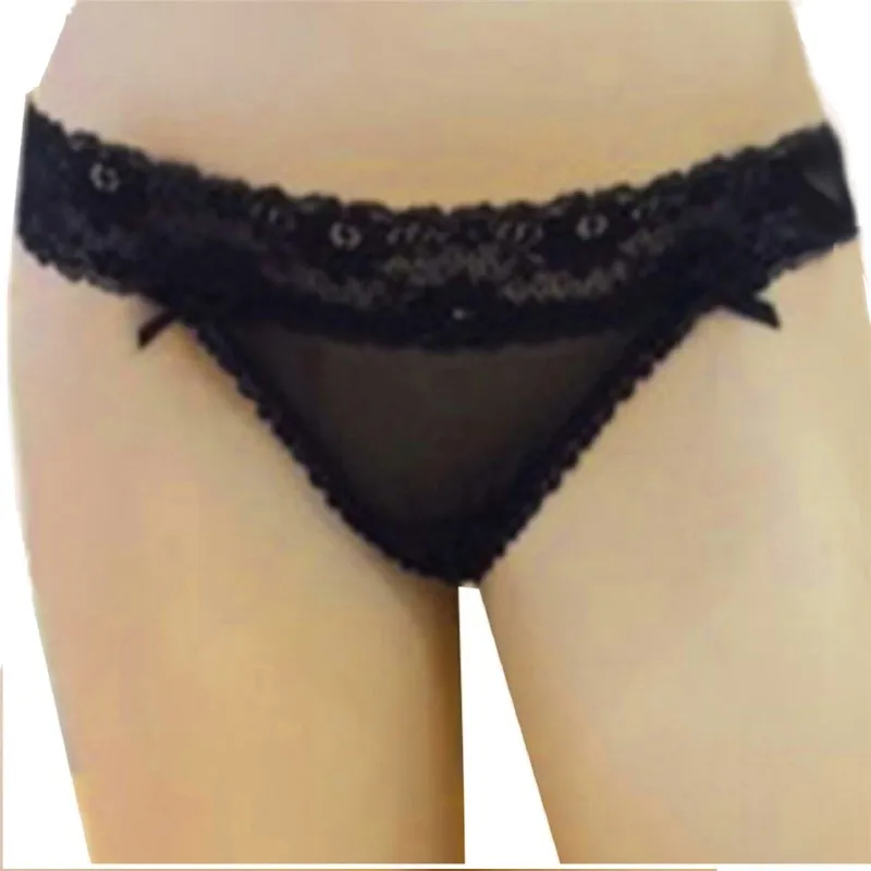 Focuswear-5 adet-beli dantel kadin string - Color: Black